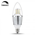 SWEETY STYLE 7 Watt Daylight Dimmable Pure white 6000K B35 E12 Base LED Candelabra Bulb,65-70W Incandescent Bulb Equivalent,LED Chandelier Bulb 680 Lm, Torpedo Shape LED Bulb for Home Lighting